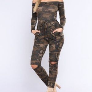 Fashion Nova Off the Shoulder Jumpsuit